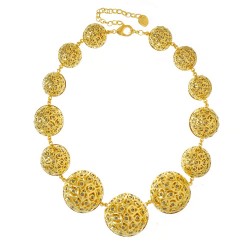 Colar Nádia Gimenes Mínimal Esferas Dourado
