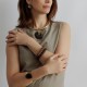 Pulseira Luiza Rogi Una Resina Oval Metal Ouro Envelhecido