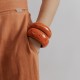 Pulseira Bianca Accessory Acrílica Listrada Laranja e Bege