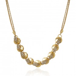 Colar Claudia Arbex Shark Cristais Ouro Vintage