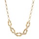 Colar Claudia Arbex Shark Elos Cristais Ouro Vintage