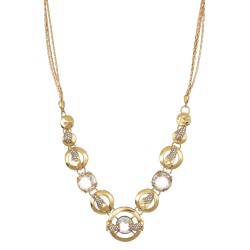 Colar Claudia Arbex Shark Cristais Ouro Vintage