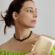 Colar Claudia Arbex Cristal Blue Edition Ouro Vintage