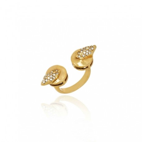 Anel Claudia Arbex Shark Cristais Ouro Vintage