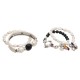 Pulseira Camila Klein Rei Kit Pérolas Prata Velho