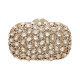 Bolsa Maria Chic Acessórios Clutch Oval Cristais Dourado