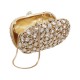 Bolsa Maria Chic Acessórios Clutch Oval Cristais Dourado
