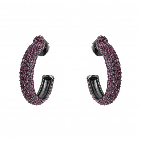 Brinco Camila Klein Essencial Argola G Strass Grafite