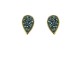 Brinco Fane's Pedra Drusa Verde Metal Dourado 