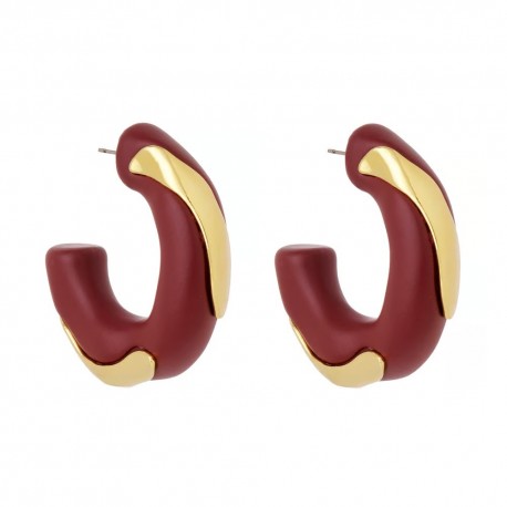 Brinco Nádia Gimenes Mocha & Cherry Argola Resina Dourado