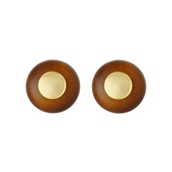 Brinco Nádia Gimenes Mínimal Pressão Madeira Dourado