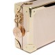 Bolsa Isla Clutch Trunk Specchio Couro Ouro