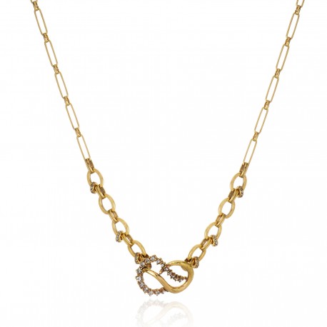 Colar Claudia Arbex Waves Longo Ouro Vintage