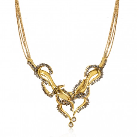 Colar Claudia Arbex Waves Conceito Ouro Vintage