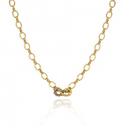 Colar Claudia Arbex Waves Curto Ouro Vintage