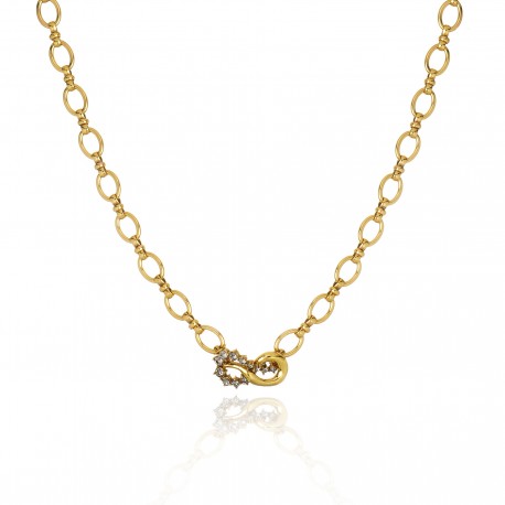 Colar Claudia Arbex Waves Curto Ouro Vintage