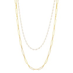 Colar Monica Di Creddo Sofia Duplo Pérolas Ouro Vintage