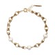 Colar Monica Di Creddo Nó Choker Elos Pérolas Ouro Vintage