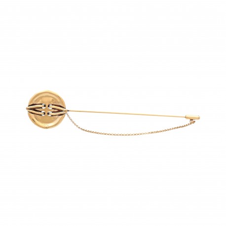 Broche Monica Di Creddo Bouton Maxi Alfinete Ouro Vintage