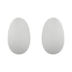 Brinco Luiza Rogi Una Oval Metal Prata Envelhecido