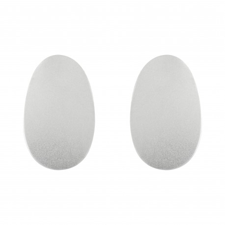 Brinco Luiza Rogi Una Oval Metal Prata Envelhecido