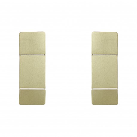 Brinco Luiza Rogi Una Placas Metal Ouro Envelhecido