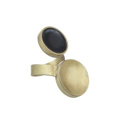 Anel Luiza Rogi Una Espiral Esmaltado Metal Ouro Envelhecido