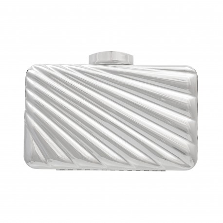 Bolsa Maria Chic Acessórios Clutch Metal Prata