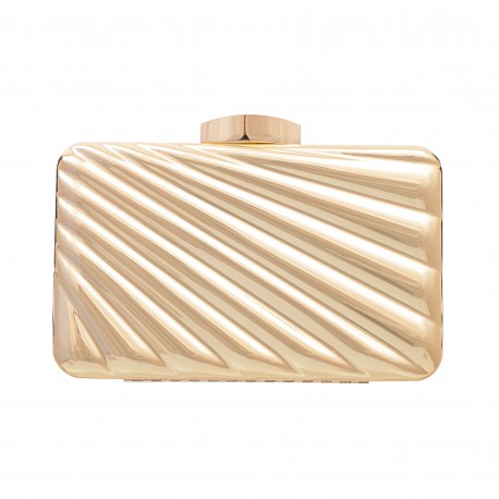 Bolsa Maria Chic Acessórios Clutch Metal Dourado