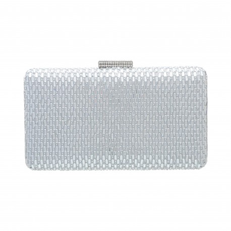 Bolsa Maria Chic Acessórios Clutch Cris Cristais Prata