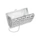 Bolsa Maria Chic Acessórios Clutch Retangular Cristais Prata