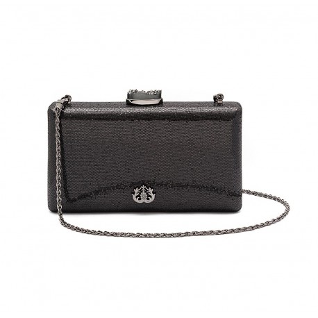 Bolsa Isla Clutch Eva Glitter Luminoso Preto