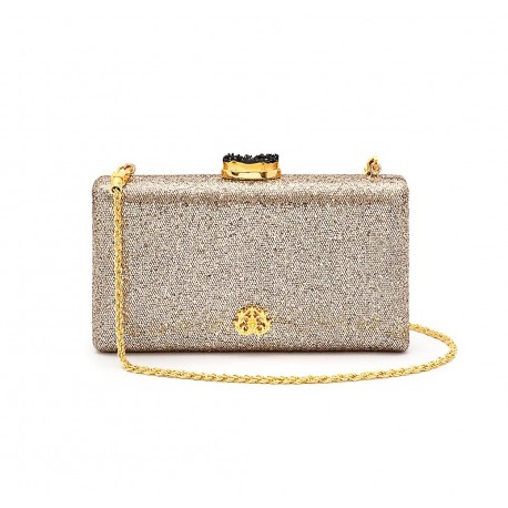 Bolsa Isla Clutch Eva Fecho Glitter Luminoso Bronze