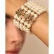 Pulseira Claudia Arbex Ástrea Pérolas Ouro Vintage