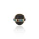 Anel Camila Klein Opus Onix Cristais Ouro Velho