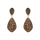 Brinco Fane's Pedra Drusa Bronze Metal Dourado