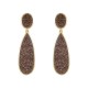 Brinco Fane's Pedra Drusa Bronze Metal Dourado