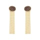 Brinco Fane's Pedra Drusa Bronze Franjas Metal Dourado