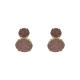 Brinco Fane's Pedra Drusa Bronze Metal Dourado