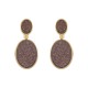 Brinco Fane's Pedra Drusa Bronze Metal Dourado