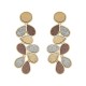 Brinco Fane's Pedra Drusa Ouro Platina Bronze Metal Dourado