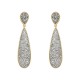 Brinco Fane's Pedra Drusa Platina Metal Dourado