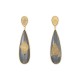 Brinco Fane's Pedra Drusa Ouro Metal Dourado
