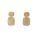Brinco Fane's Pedra Drusa Ouro Metal Dourado