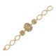 Pulseira Fane's Pedra Drusa Ouro Elos Metal Dourado