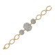Pulseira Fane's Pedra Drusa Platina Elos Metal Dourado