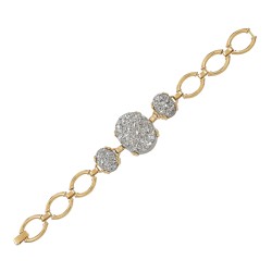 Pulseira Fane's Pedra Drusa Platina Elos Metal Dourado