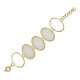 Pulseira Fane's Pedra Drusa Branca Elos Metal Dourado