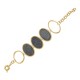 Pulseira Fane's Pedra Drusa Titânio Elos Metal Dourado