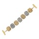 Pulseira Fane's Pedra Drusa Platina e Ouro Metal Dourado